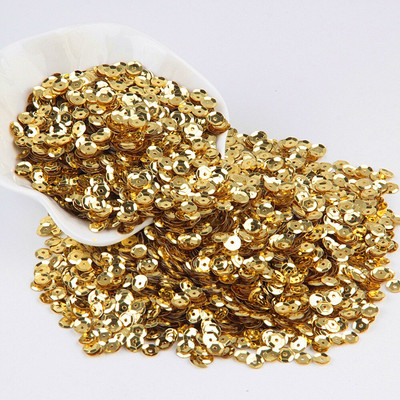 Χρυσές παγιέτες 3mm-30mm Επίπεδες στρογγυλές πούλιες PVC χαλαρές για χειροτεχνίες Παγιέ Ραπτική Διακόσμηση DIY Αξεσουάρ Lentejuelas Para Coser