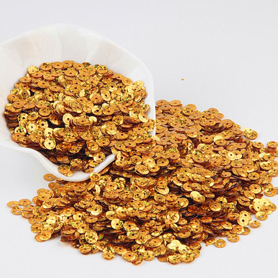 Χρυσές παγιέτες 3mm-30mm Επίπεδες στρογγυλές πούλιες PVC χαλαρές για χειροτεχνίες Παγιέ Ραπτική Διακόσμηση DIY Αξεσουάρ Lentejuelas Para Coser