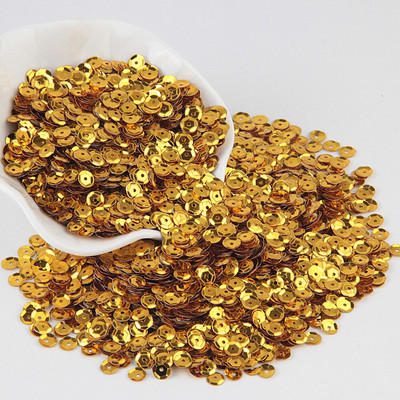 Χρυσές παγιέτες 3mm-30mm Επίπεδες στρογγυλές πούλιες PVC χαλαρές για χειροτεχνίες Παγιέ Ραπτική Διακόσμηση DIY Αξεσουάρ Lentejuelas Para Coser