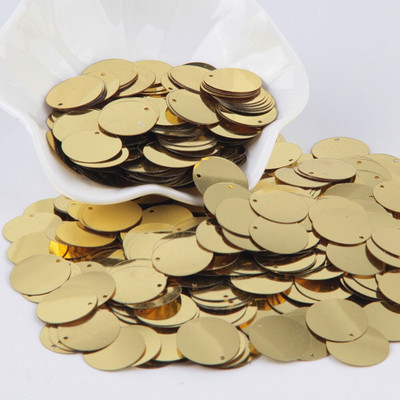 Χρυσές παγιέτες 3mm-30mm Επίπεδες στρογγυλές πούλιες PVC χαλαρές για χειροτεχνίες Παγιέ Ραπτική Διακόσμηση DIY Αξεσουάρ Lentejuelas Para Coser
