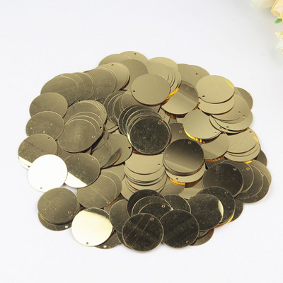 Χρυσές παγιέτες 3mm-30mm Επίπεδες στρογγυλές πούλιες PVC χαλαρές για χειροτεχνίες Παγιέ Ραπτική Διακόσμηση DIY Αξεσουάρ Lentejuelas Para Coser