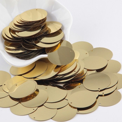 Χρυσές παγιέτες 3mm-30mm Επίπεδες στρογγυλές πούλιες PVC χαλαρές για χειροτεχνίες Παγιέ Ραπτική Διακόσμηση DIY Αξεσουάρ Lentejuelas Para Coser