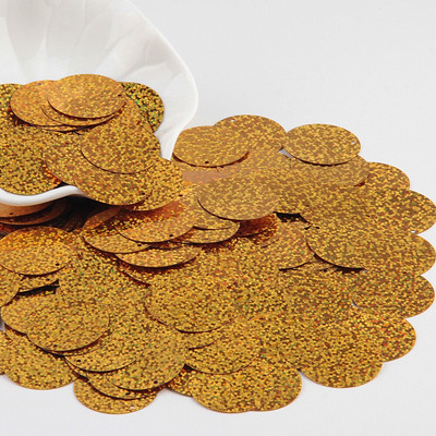 Χρυσές παγιέτες 3mm-30mm Επίπεδες στρογγυλές πούλιες PVC χαλαρές για χειροτεχνίες Παγιέ Ραπτική Διακόσμηση DIY Αξεσουάρ Lentejuelas Para Coser