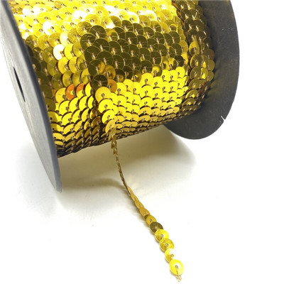 5 γιάρδες/Παρτίδα 6 χιλιοστών Πολύχρωμες χαλαρές, στρογγυλές επίπεδες παγιέτες λέιζερ χρυσές παγιέτες παγιέτες για χειροτεχνίες Αξεσουάρ υφασμάτων ραπτικής Παγκιέ τελειώματα