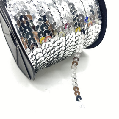 5 γιάρδες/Παρτίδα 6 χιλιοστών Πολύχρωμες χαλαρές, στρογγυλές επίπεδες παγιέτες λέιζερ χρυσές παγιέτες παγιέτες για χειροτεχνίες Αξεσουάρ υφασμάτων ραπτικής Παγκιέ τελειώματα