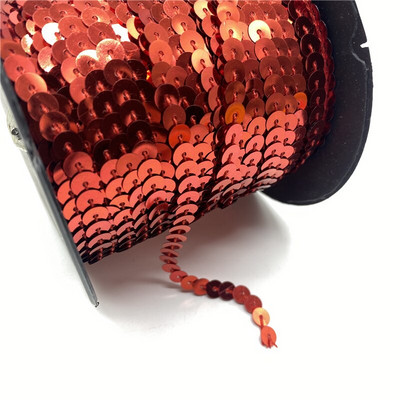 5 γιάρδες/Παρτίδα 6 χιλιοστών Πολύχρωμες χαλαρές, στρογγυλές επίπεδες παγιέτες λέιζερ χρυσές παγιέτες παγιέτες για χειροτεχνίες Αξεσουάρ υφασμάτων ραπτικής Παγκιέ τελειώματα