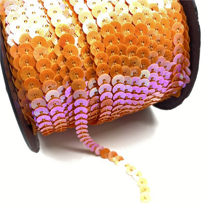 5 γιάρδες/Παρτίδα 6 χιλιοστών Πολύχρωμες χαλαρές, στρογγυλές επίπεδες παγιέτες λέιζερ χρυσές παγιέτες παγιέτες για χειροτεχνίες Αξεσουάρ υφασμάτων ραπτικής Παγκιέ τελειώματα