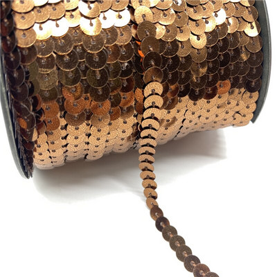 5 γιάρδες/Παρτίδα 6 χιλιοστών Πολύχρωμες χαλαρές, στρογγυλές επίπεδες παγιέτες λέιζερ χρυσές παγιέτες παγιέτες για χειροτεχνίες Αξεσουάρ υφασμάτων ραπτικής Παγκιέ τελειώματα