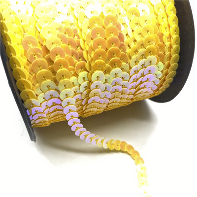 5 γιάρδες/Παρτίδα 6 χιλιοστών Πολύχρωμες χαλαρές, στρογγυλές επίπεδες παγιέτες λέιζερ χρυσές παγιέτες παγιέτες για χειροτεχνίες Αξεσουάρ υφασμάτων ραπτικής Παγκιέ τελειώματα