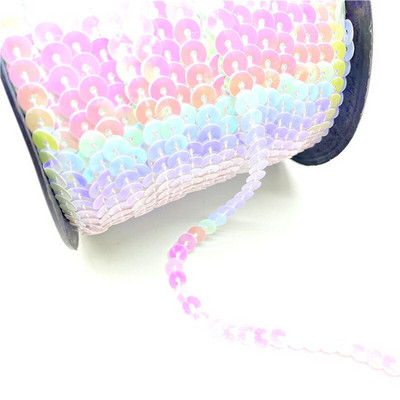 5 γιάρδες/Παρτίδα 6 χιλιοστών Πολύχρωμες χαλαρές, στρογγυλές επίπεδες παγιέτες λέιζερ χρυσές παγιέτες παγιέτες για χειροτεχνίες Αξεσουάρ υφασμάτων ραπτικής Παγκιέ τελειώματα