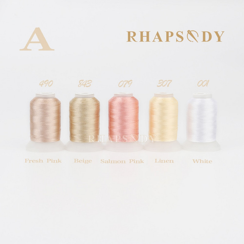 Πολυεστερική μηχανή κεντήματος Rhapsody 40WT Κλωστή 550Y για Brother Babylock Janome Singer Pfaff Husqvarna Bernina Sewing 55Color