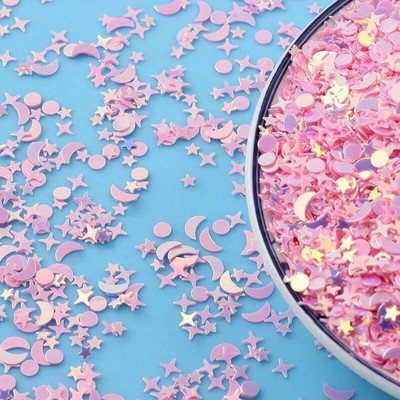 10g/παρτίδα Mix Golden Moon Star Nail Sequins For Craft Glittering Loose Sequin Paillettes DIY Manicure Nail Art Decoration Confetti
