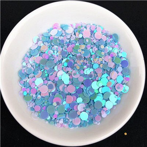 20g Πολλαπλών μεγεθών 1mm 2mm 3mm 4mm κουκκίδα Παγιέτες νυχιών Επίπεδες στρογγυλές πούλιες Αυτοκόλλητα ομορφιάς για τα νύχια Lady Girls μανικιούρ Glitter Paillettes