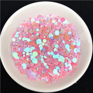 20g Πολλαπλών μεγεθών 1mm 2mm 3mm 4mm κουκκίδα Παγιέτες νυχιών Επίπεδες στρογγυλές πούλιες Αυτοκόλλητα ομορφιάς για τα νύχια Lady Girls μανικιούρ Glitter Paillettes