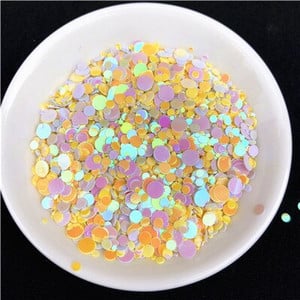 20g Πολλαπλών μεγεθών 1mm 2mm 3mm 4mm κουκκίδα Παγιέτες νυχιών Επίπεδες στρογγυλές πούλιες Αυτοκόλλητα ομορφιάς για τα νύχια Lady Girls μανικιούρ Glitter Paillettes