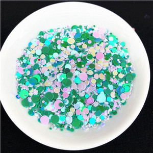 20g Πολλαπλών μεγεθών 1mm 2mm 3mm 4mm κουκκίδα Παγιέτες νυχιών Επίπεδες στρογγυλές πούλιες Αυτοκόλλητα ομορφιάς για τα νύχια Lady Girls μανικιούρ Glitter Paillettes