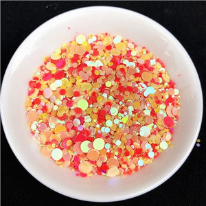 20g Πολλαπλών μεγεθών 1mm 2mm 3mm 4mm κουκκίδα Παγιέτες νυχιών Επίπεδες στρογγυλές πούλιες Αυτοκόλλητα ομορφιάς για τα νύχια Lady Girls μανικιούρ Glitter Paillettes