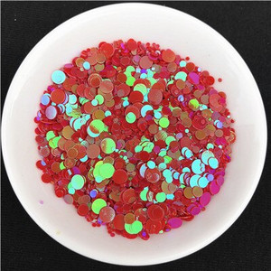 20g Πολλαπλών μεγεθών 1mm 2mm 3mm 4mm κουκκίδα Παγιέτες νυχιών Επίπεδες στρογγυλές πούλιες Αυτοκόλλητα ομορφιάς για τα νύχια Lady Girls μανικιούρ Glitter Paillettes