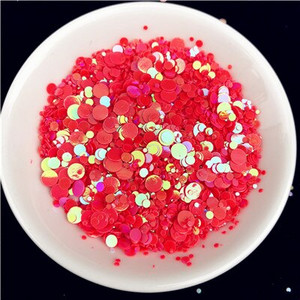 20g Πολλαπλών μεγεθών 1mm 2mm 3mm 4mm κουκκίδα Παγιέτες νυχιών Επίπεδες στρογγυλές πούλιες Αυτοκόλλητα ομορφιάς για τα νύχια Lady Girls μανικιούρ Glitter Paillettes