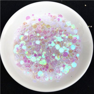 20g Πολλαπλών μεγεθών 1mm 2mm 3mm 4mm κουκκίδα Παγιέτες νυχιών Επίπεδες στρογγυλές πούλιες Αυτοκόλλητα ομορφιάς για τα νύχια Lady Girls μανικιούρ Glitter Paillettes