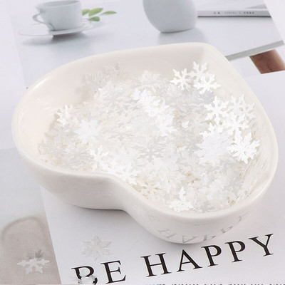 2000 τμχ Υπερλεπτές 8 χιλιοστά Ματ Λευκό Παγωμένο Snowflake Loose Sequins Παϊγιέτες Νυχιών Χριστουγεννιάτικες πούλιες για χειροτεχνίες Κομφετί Glitter