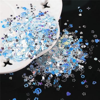 10g/Συσκευασία Purple Color Star Heart Plum Sequins Nail Art ,Brilliant Glitter DIY PVC Loose Nail Sequin, Χειροτεχνία διακόσμησης γάμου