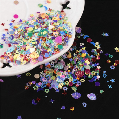 10g/Συσκευασία Purple Color Star Heart Plum Sequins Nail Art ,Brilliant Glitter DIY PVC Loose Nail Sequin, Χειροτεχνία διακόσμησης γάμου