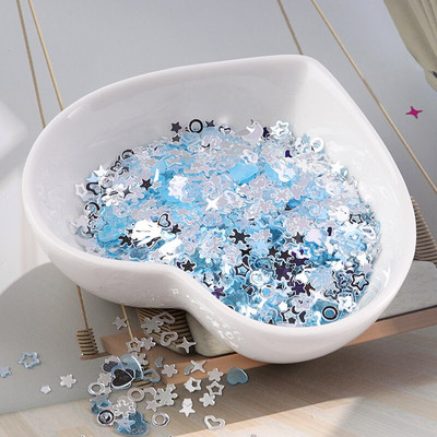 10g/Συσκευασία Purple Color Star Heart Plum Sequins Nail Art ,Brilliant Glitter DIY PVC Loose Nail Sequin, Χειροτεχνία διακόσμησης γάμου