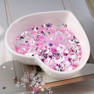 10g/Συσκευασία Purple Color Star Heart Plum Sequins Nail Art ,Brilliant Glitter DIY PVC Loose Nail Sequin, Χειροτεχνία διακόσμησης γάμου