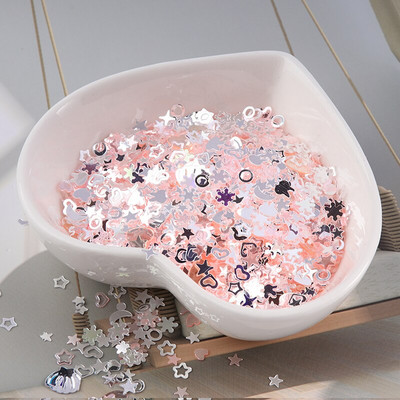 10g/Συσκευασία Purple Color Star Heart Plum Sequins Nail Art ,Brilliant Glitter DIY PVC Loose Nail Sequin, Χειροτεχνία διακόσμησης γάμου