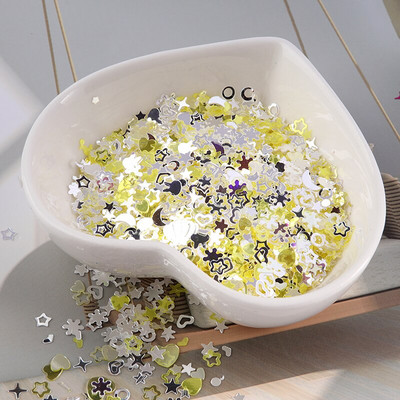 10g/Συσκευασία Purple Color Star Heart Plum Sequins Nail Art ,Brilliant Glitter DIY PVC Loose Nail Sequin, Χειροτεχνία διακόσμησης γάμου