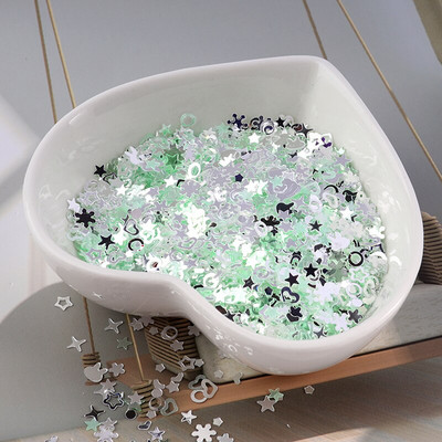 10g/Συσκευασία Purple Color Star Heart Plum Sequins Nail Art ,Brilliant Glitter DIY PVC Loose Nail Sequin, Χειροτεχνία διακόσμησης γάμου