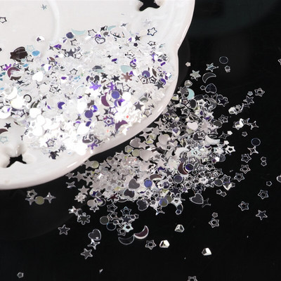 10g/Συσκευασία Purple Color Star Heart Plum Sequins Nail Art ,Brilliant Glitter DIY PVC Loose Nail Sequin, Χειροτεχνία διακόσμησης γάμου