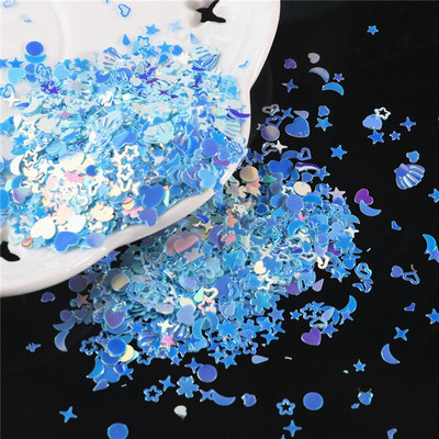 10g/Συσκευασία Purple Color Star Heart Plum Sequins Nail Art ,Brilliant Glitter DIY PVC Loose Nail Sequin, Χειροτεχνία διακόσμησης γάμου