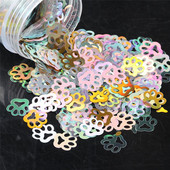 10 mm üliõhukese kassipoja jalajäljega PET-sequins küünte jaoks DIY Confetti Glitter Paillette Laser Eo-sõbralik kunst maniküüri materjal