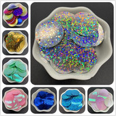 200 τμχ 25mm PVC Επίπεδες στρογγυλές φαρδιά παγιέτες με 1 πλαϊνή τρύπα Παιγέτες ράψιμο Αξεσουάρ Wedding Craft DIY Κρεμαστό κόσμημα παγιέτα