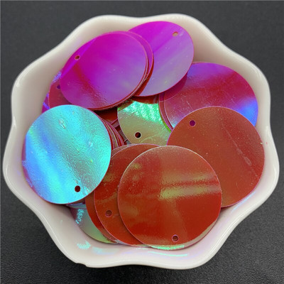 200 τμχ 25mm PVC Επίπεδες στρογγυλές φαρδιά παγιέτες με 1 πλαϊνή τρύπα Παιγέτες ράψιμο Αξεσουάρ Wedding Craft DIY Κρεμαστό κόσμημα παγιέτα