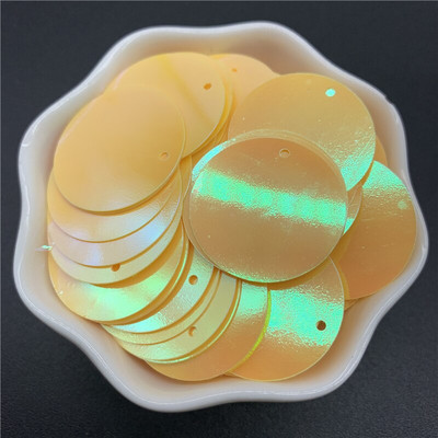 200 τμχ 25mm PVC Επίπεδες στρογγυλές φαρδιά παγιέτες με 1 πλαϊνή τρύπα Παιγέτες ράψιμο Αξεσουάρ Wedding Craft DIY Κρεμαστό κόσμημα παγιέτα