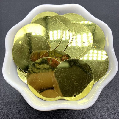 200 τμχ 25mm PVC Επίπεδες στρογγυλές φαρδιά παγιέτες με 1 πλαϊνή τρύπα Παιγέτες ράψιμο Αξεσουάρ Wedding Craft DIY Κρεμαστό κόσμημα παγιέτα