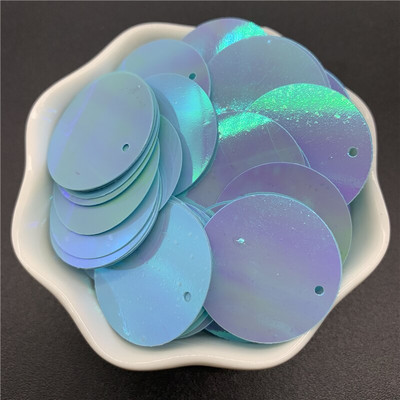 200 τμχ 25mm PVC Επίπεδες στρογγυλές φαρδιά παγιέτες με 1 πλαϊνή τρύπα Παιγέτες ράψιμο Αξεσουάρ Wedding Craft DIY Κρεμαστό κόσμημα παγιέτα