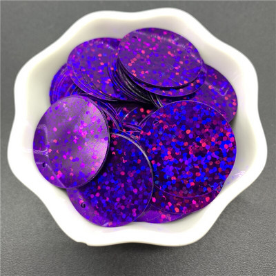 200 τμχ 25mm PVC Επίπεδες στρογγυλές φαρδιά παγιέτες με 1 πλαϊνή τρύπα Παιγέτες ράψιμο Αξεσουάρ Wedding Craft DIY Κρεμαστό κόσμημα παγιέτα