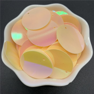 200 τμχ 25mm PVC Επίπεδες στρογγυλές φαρδιά παγιέτες με 1 πλαϊνή τρύπα Παιγέτες ράψιμο Αξεσουάρ Wedding Craft DIY Κρεμαστό κόσμημα παγιέτα