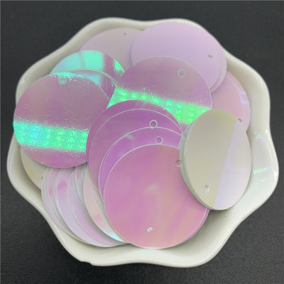 200 τμχ 25mm PVC Επίπεδες στρογγυλές φαρδιά παγιέτες με 1 πλαϊνή τρύπα Παιγέτες ράψιμο Αξεσουάρ Wedding Craft DIY Κρεμαστό κόσμημα παγιέτα