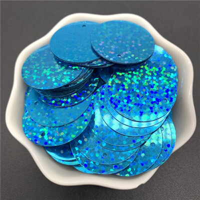 200 τμχ 25mm PVC Επίπεδες στρογγυλές φαρδιά παγιέτες με 1 πλαϊνή τρύπα Παιγέτες ράψιμο Αξεσουάρ Wedding Craft DIY Κρεμαστό κόσμημα παγιέτα