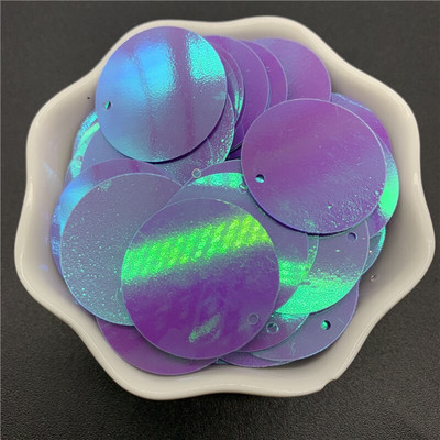 200 τμχ 25mm PVC Επίπεδες στρογγυλές φαρδιά παγιέτες με 1 πλαϊνή τρύπα Παιγέτες ράψιμο Αξεσουάρ Wedding Craft DIY Κρεμαστό κόσμημα παγιέτα