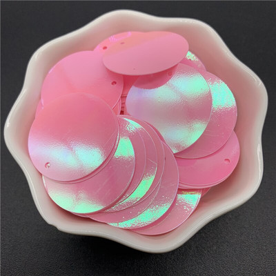 200 τμχ 25mm PVC Επίπεδες στρογγυλές φαρδιά παγιέτες με 1 πλαϊνή τρύπα Παιγέτες ράψιμο Αξεσουάρ Wedding Craft DIY Κρεμαστό κόσμημα παγιέτα