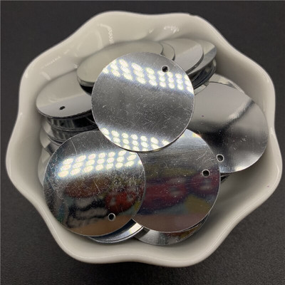 200 τμχ 25mm PVC Επίπεδες στρογγυλές φαρδιά παγιέτες με 1 πλαϊνή τρύπα Παιγέτες ράψιμο Αξεσουάρ Wedding Craft DIY Κρεμαστό κόσμημα παγιέτα