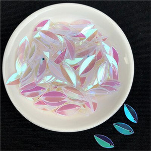 720 de bucăți 6*14 mm cupă ovală pliată paiete în formă de ochi de cal paiete vrac pentru artizanat decorare nuntă accesorii de cusut