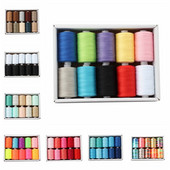 10 Χρώματα/Σετ 1000 γιάρδες Κάθε καρούλι 40S/2 Πολυεστερική κλωστή για ραπτομηχανή, ραπτική και γεμιστή κλωστή κεντήματος