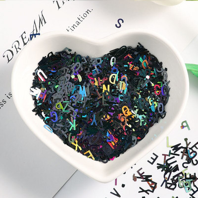 DIY 10g Εξαιρετικά λεπτό σχήμα γράμματος 4 χιλιοστών Παγιέτες Nail Glitter Paillettes Laser Eo-Friendly PET Sequin Nails art Υλικό μανικιούρ